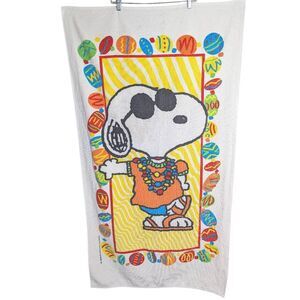 Vintage snoopy beach towel Bohemian woodstock jay franco bright colorful